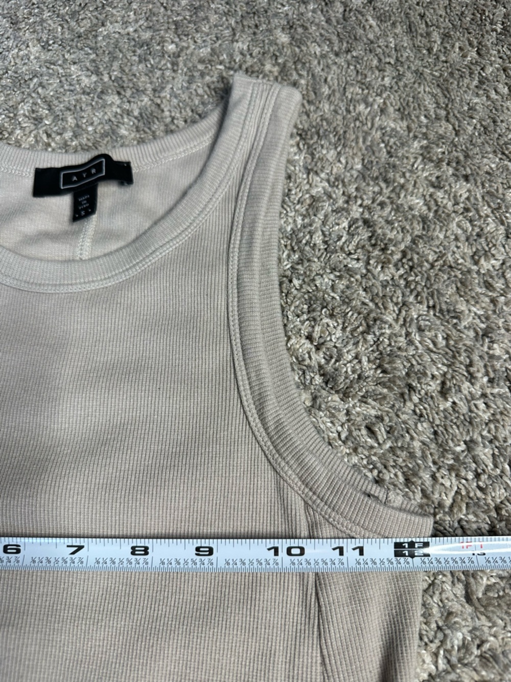 AYR The Metro Ribbed Dress Small Mushroom taupe tan sleeveless normcore causal - Picture 9 of 11